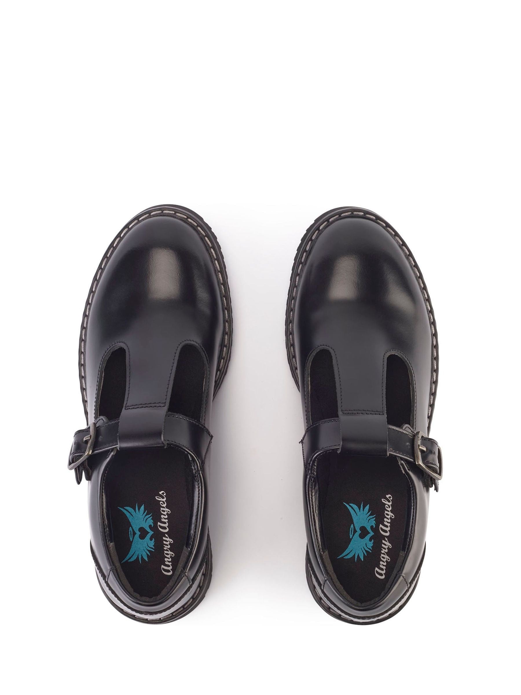 Start Rite Black Envisage Leather Chunky T Bar School Shoes image 5