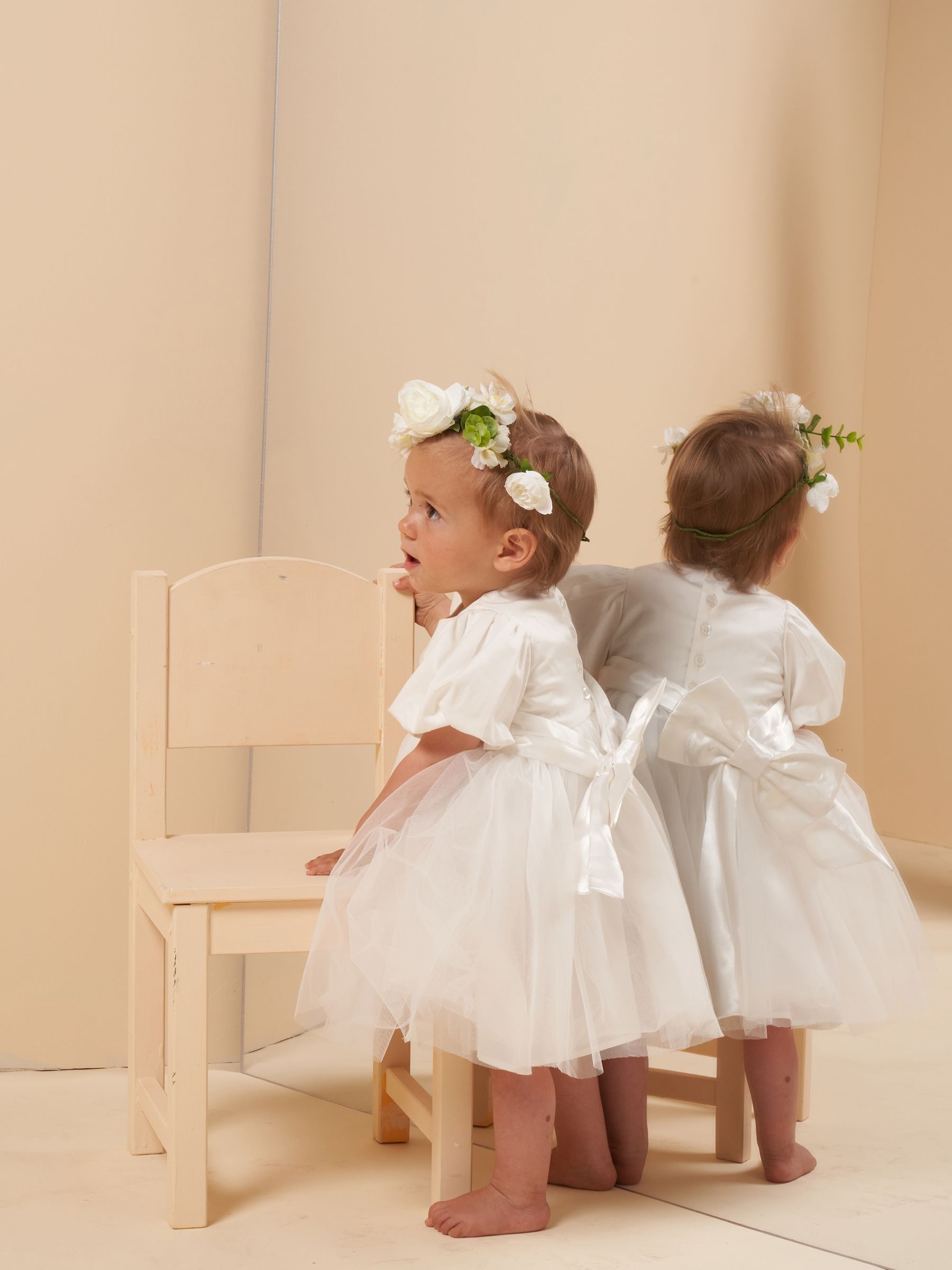 Angel & Rocket White Taffeta Bow Baby Dress image 3