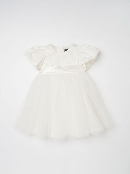 Angel & Rocket White Taffeta Bow Baby Dress image 5