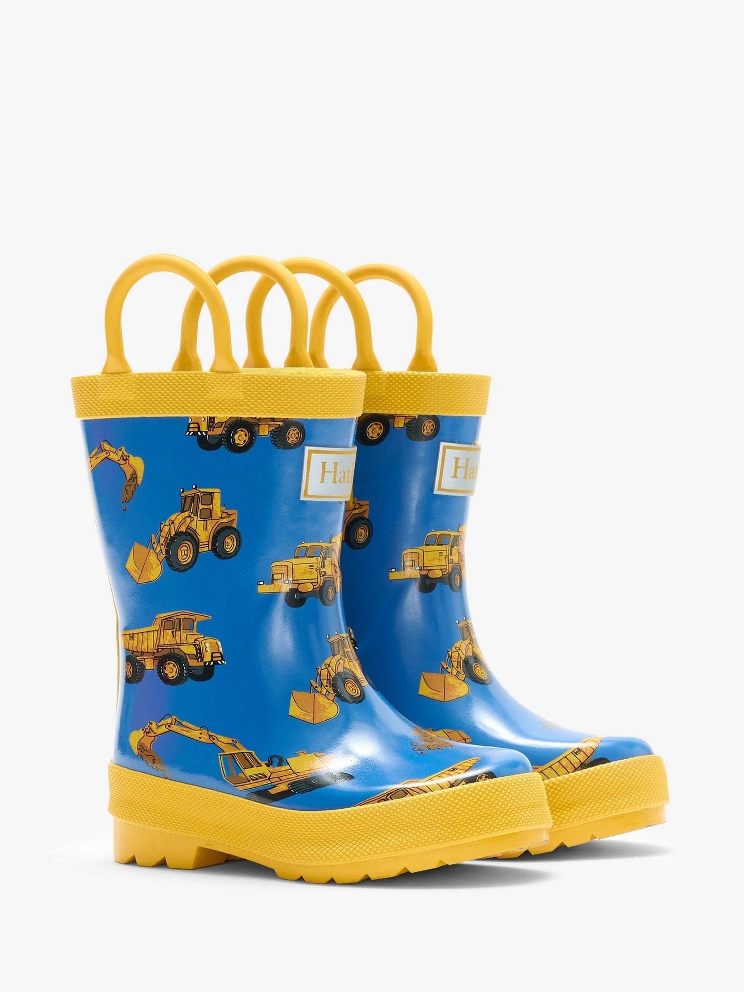Hatley Blue Construction Trucks Rain Boots with Handles image 1