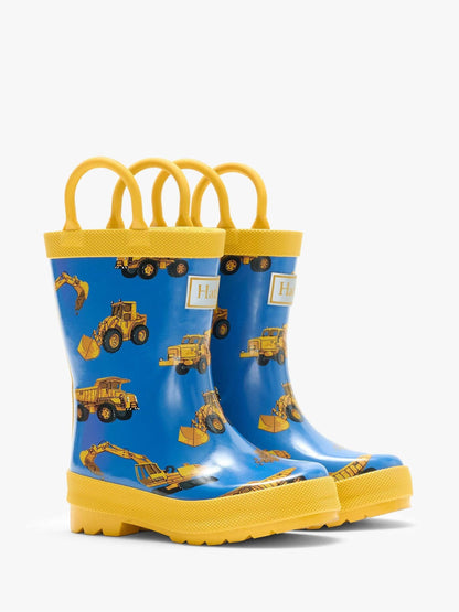 Hatley Blue Construction Trucks Rain Boots with Handles image 1