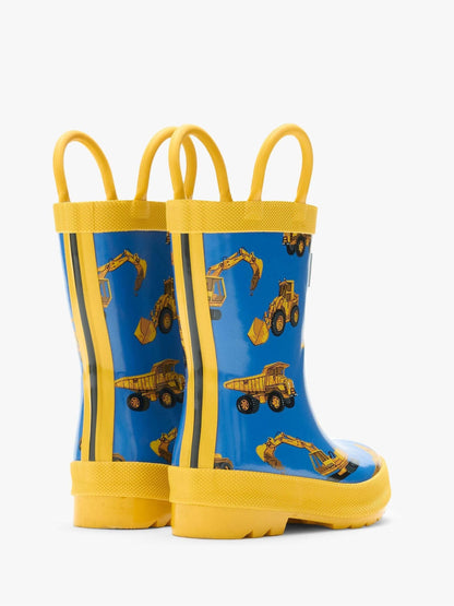 Hatley Blue Construction Trucks Rain Boots with Handles image 2