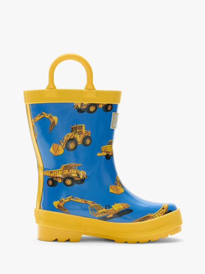 Hatley Blue Construction Trucks Rain Boots with Handles image 3
