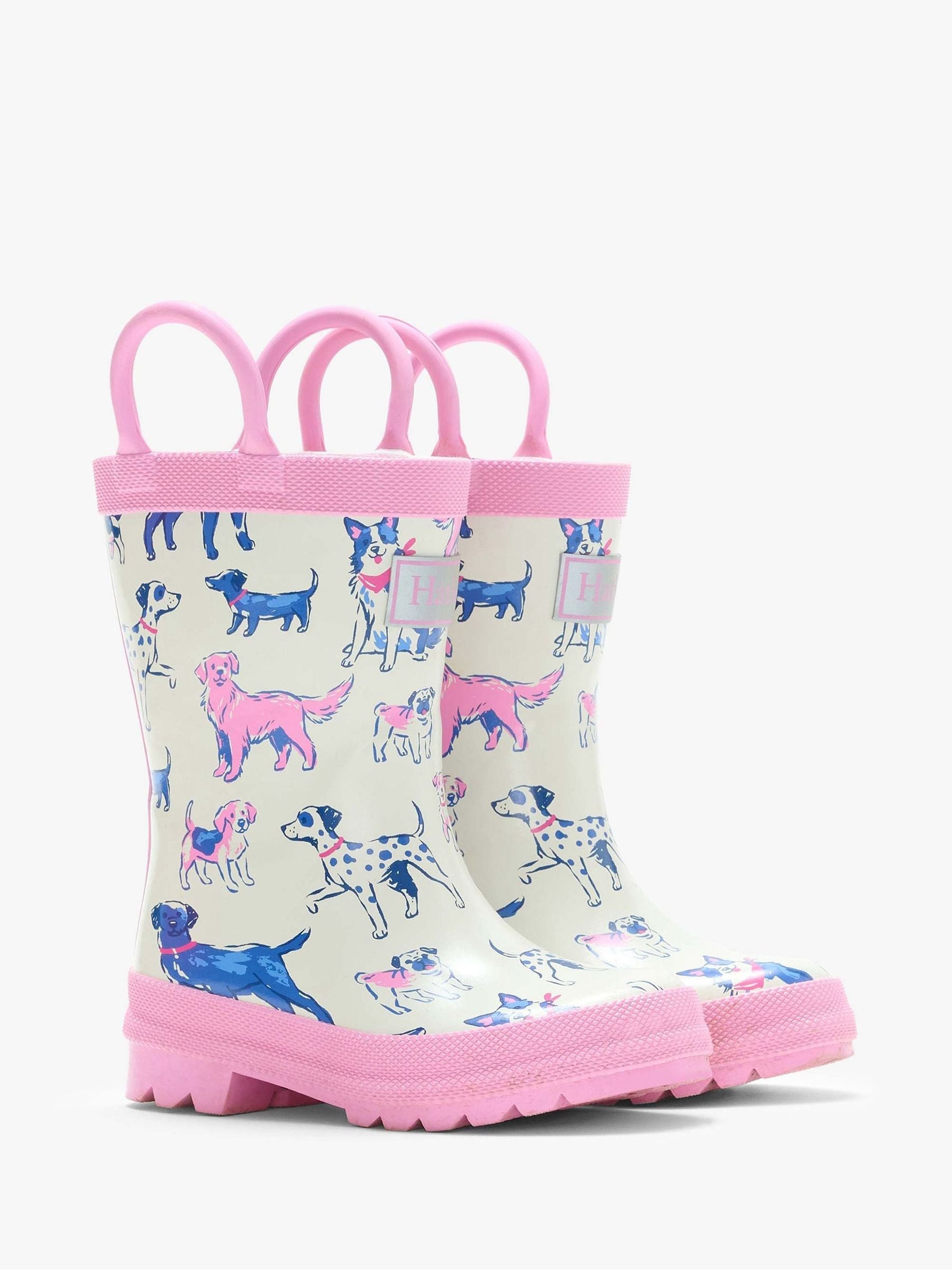 Hatley Cream Little Pups Rain Boots with Handles image 1