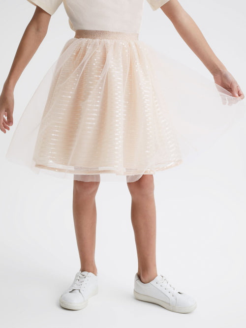 Dsiney Kidz - Reiss Pale Pink Charlotta 4-9 yrs Sequin Midi Skirt image 1