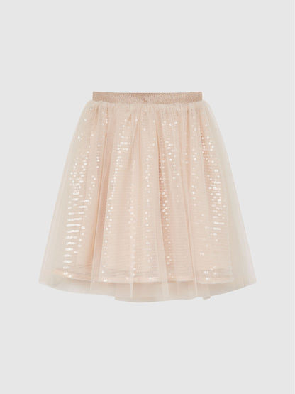 Dsiney Kidz - Reiss Pale Pink Charlotta 4-9 yrs Sequin Midi Skirt image 2