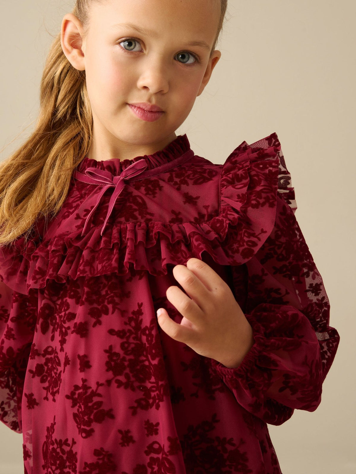 Dsiney Kidz - Angel & Rocket Red Nova Flocked Mesh Dress image 3