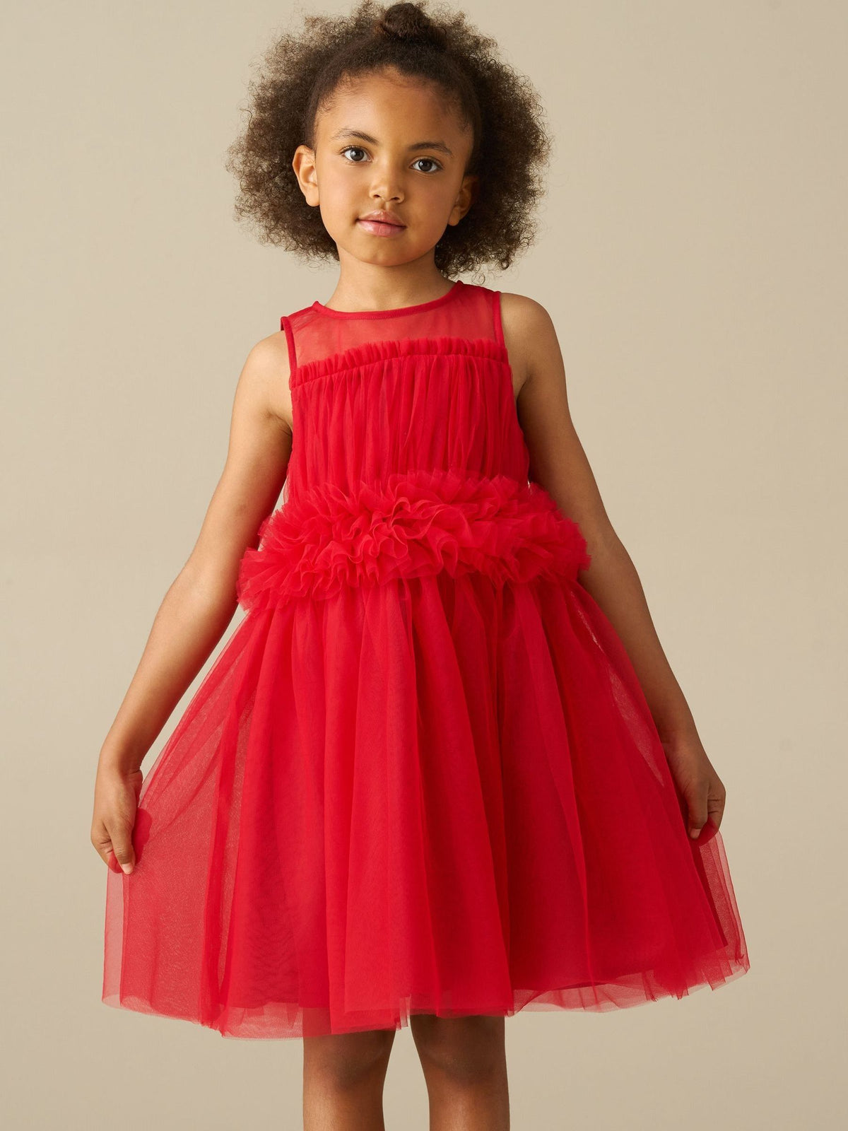 Dsiney Kidz - Angel & Rocket Red Kaitlyn Ruffle Waist Mesh Dress image 1