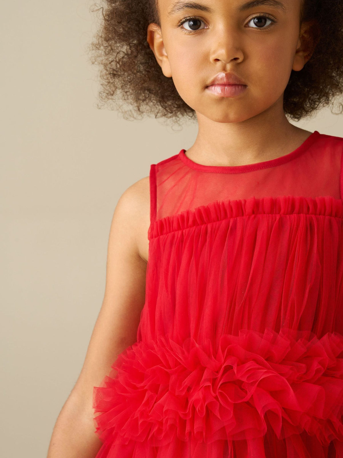 Dsiney Kidz - Angel & Rocket Red Kaitlyn Ruffle Waist Mesh Dress image 3