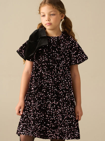 Dsiney Kidz - Angel & Rocket Pink Macie Bow Shoulder Sequin Dress image 1