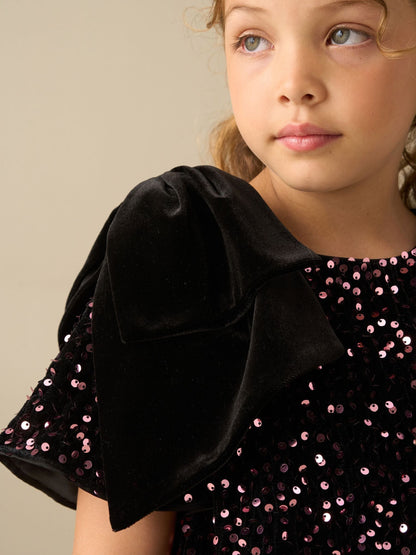 Dsiney Kidz - Angel & Rocket Pink Macie Bow Shoulder Sequin Dress image 2