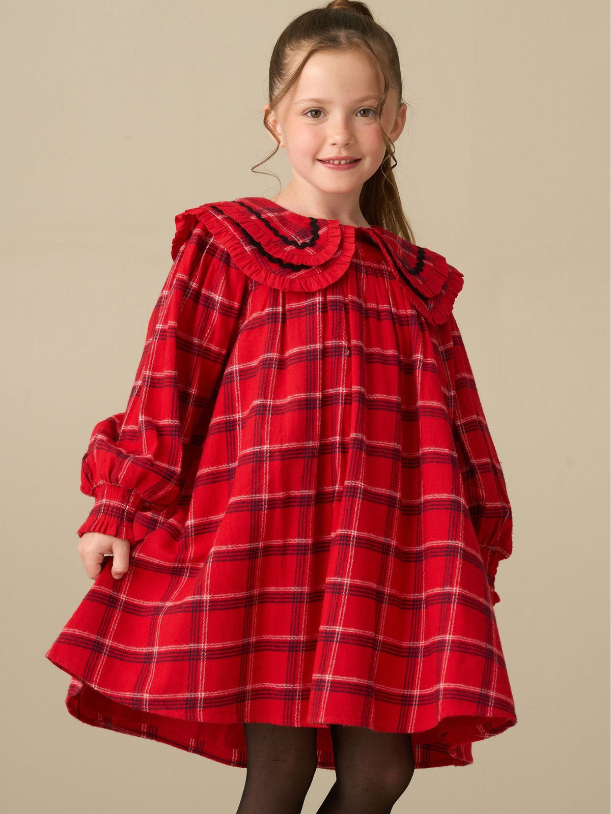 Angel & Rocket Red Addison Check Double Collar Dress - image 1