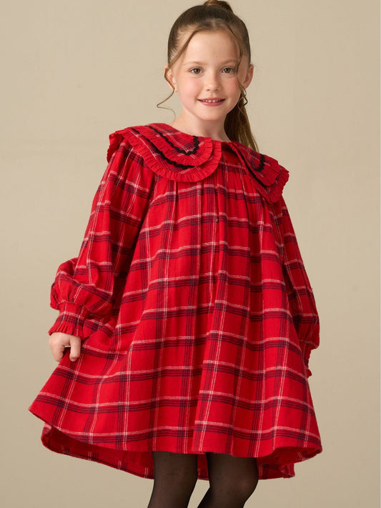 Angel & Rocket Red Addison Check Double Collar Dress - image 1