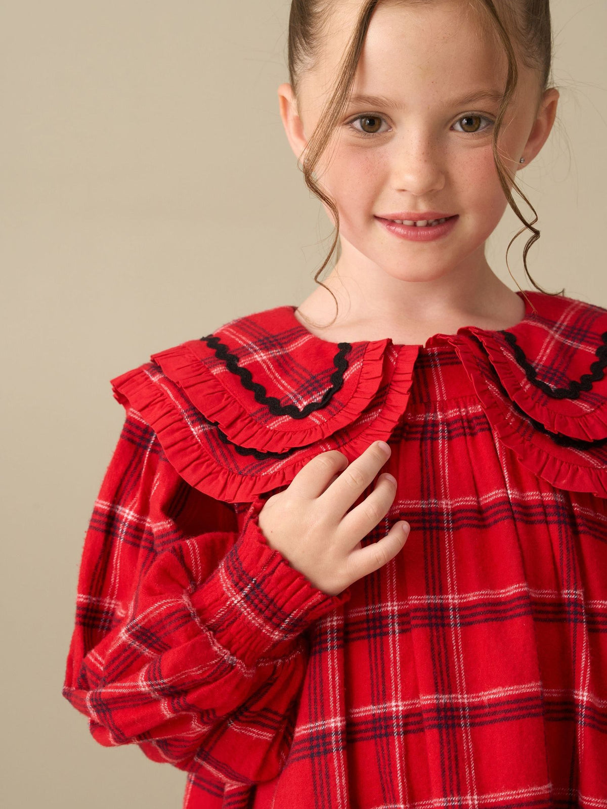 Angel & Rocket Red Addison Check Double Collar Dress - image 3