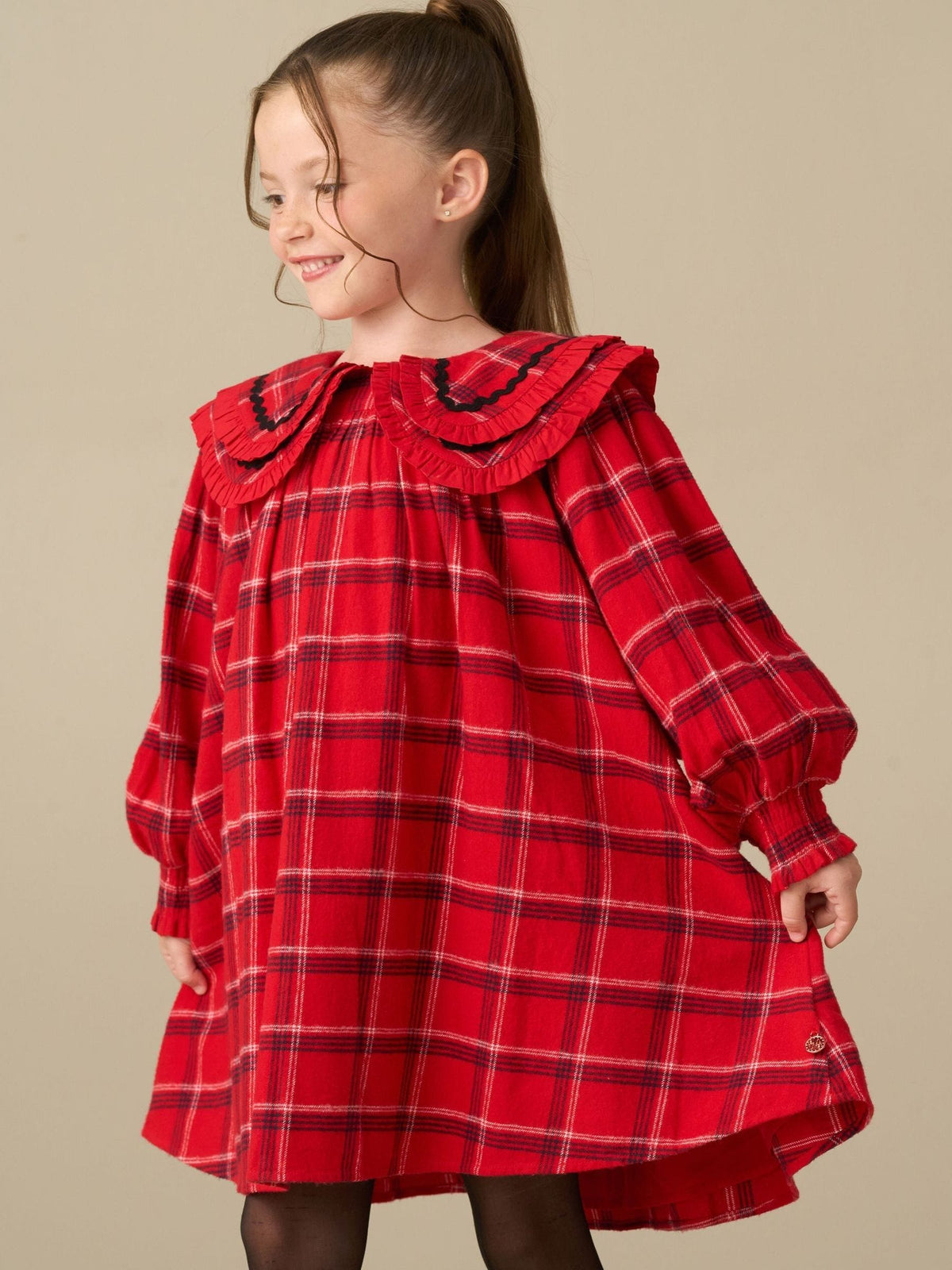 Angel & Rocket Red Addison Check Double Collar Dress - image 4