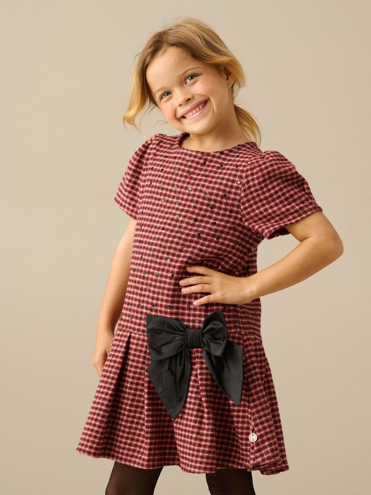 Dsiney Kidz - Angel & Rocket Red Zoe Check Bow Dress image 1