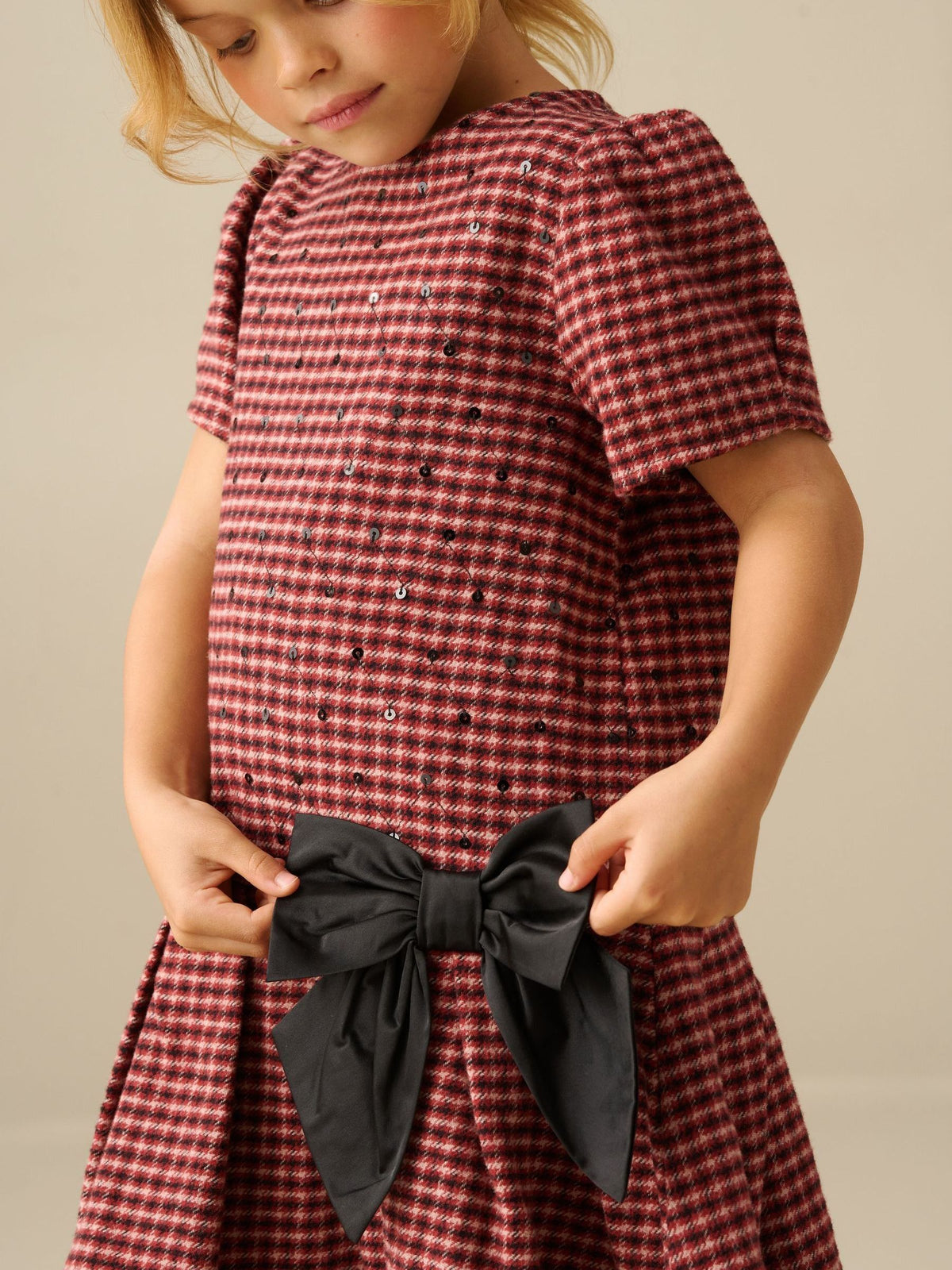 Dsiney Kidz - Angel & Rocket Red Zoe Check Bow Dress image 3