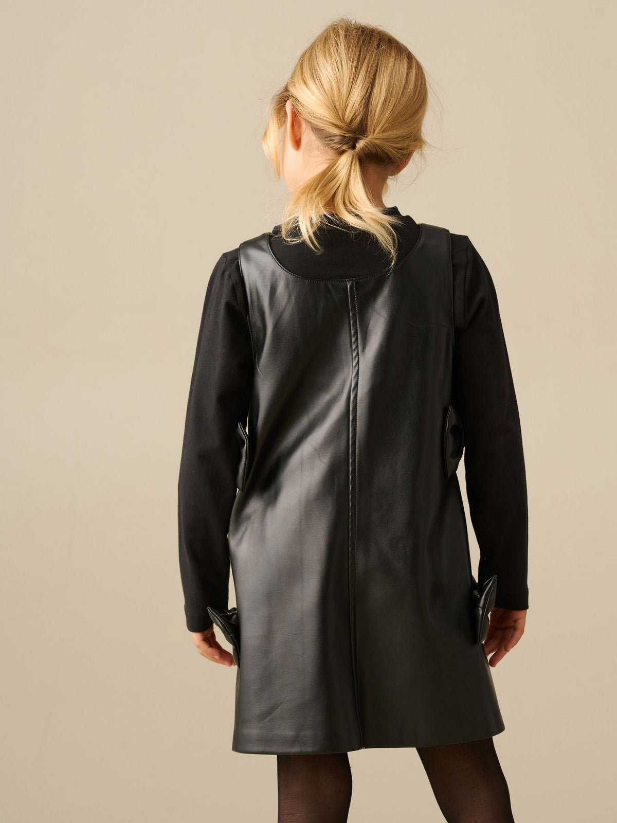 Dsiney Kidz - Angel & Rocket Black Briony Faux Leather Pinny Dress Set image 2