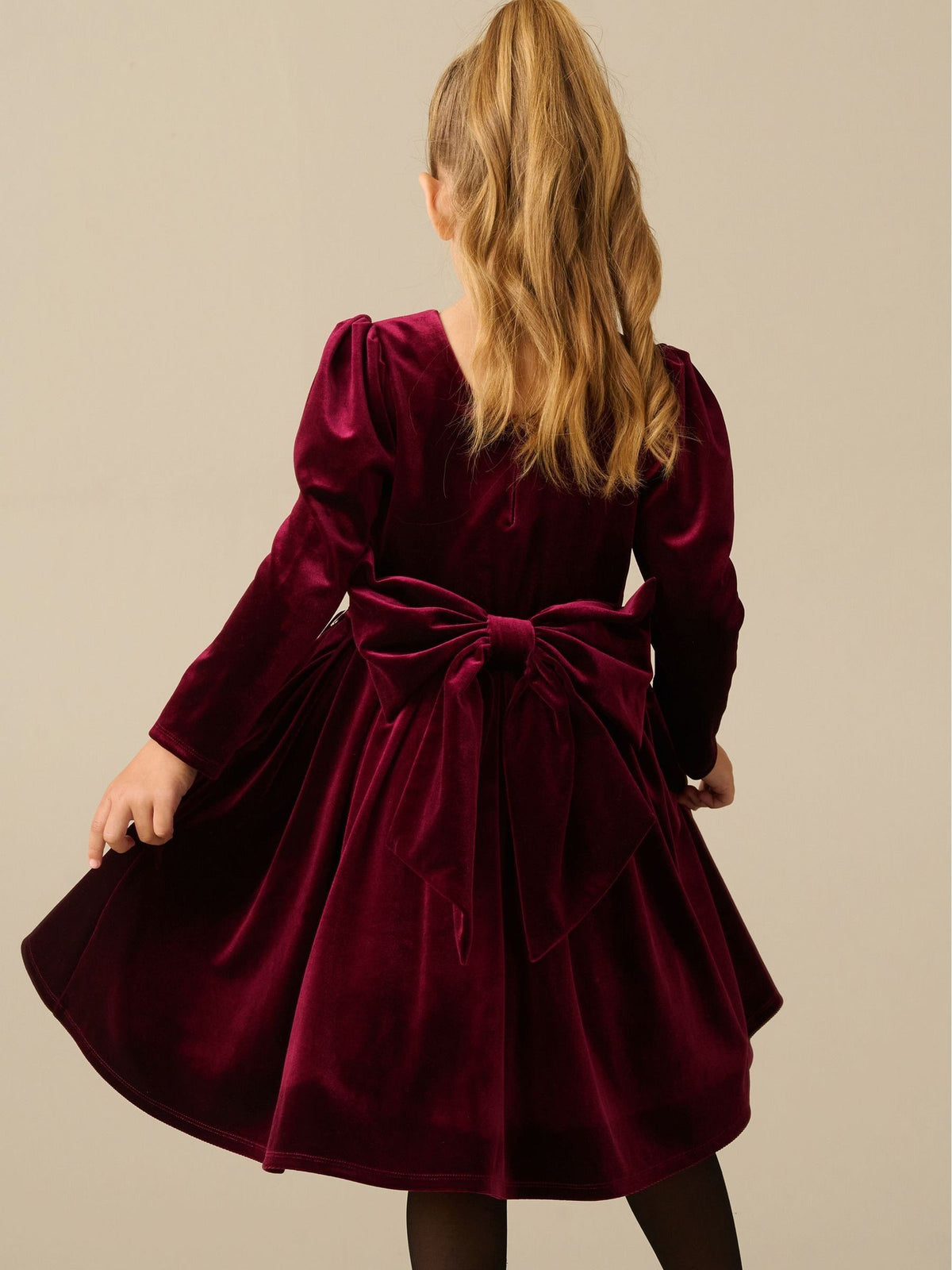 Dsiney Kidz - Angel & Rocket Red Grace Velvet Bow Back Dress image 2