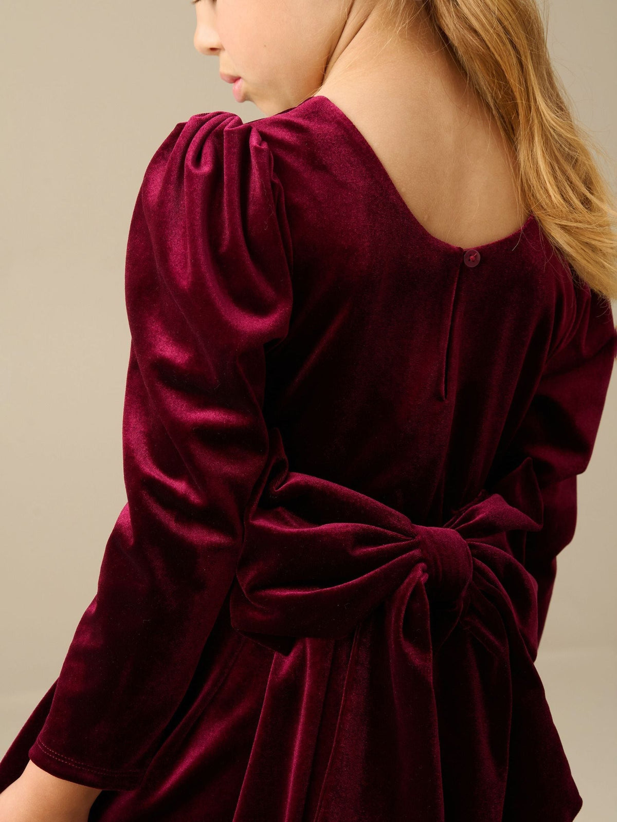 Dsiney Kidz - Angel & Rocket Red Grace Velvet Bow Back Dress image 3