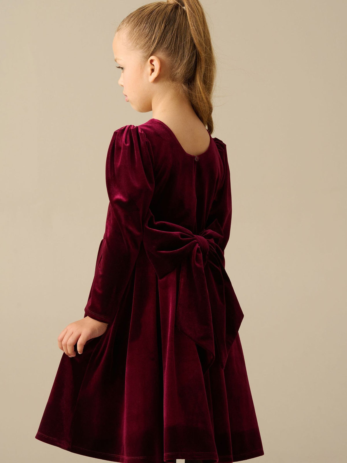 Dsiney Kidz - Angel & Rocket Red Grace Velvet Bow Back Dress image 4