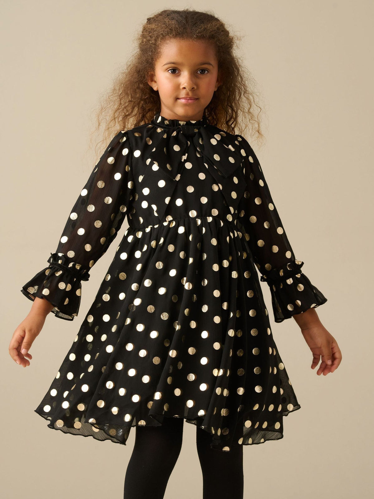 Angel & Rocket Black Dakota Polkadot Bow Dress - image 2