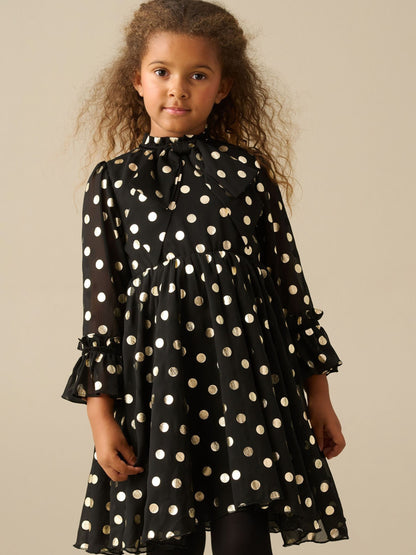Angel & Rocket Black Dakota Polkadot Bow Dress - image 3