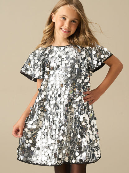 Dsiney Kidz - Angel & Rocket Silver Leona Sequin Dress image 1