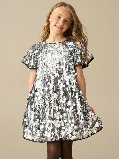 Dsiney Kidz - Angel & Rocket Silver Leona Sequin Dress image 3