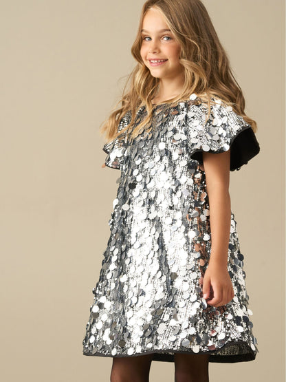 Dsiney Kidz - Angel & Rocket Silver Leona Sequin Dress image 4