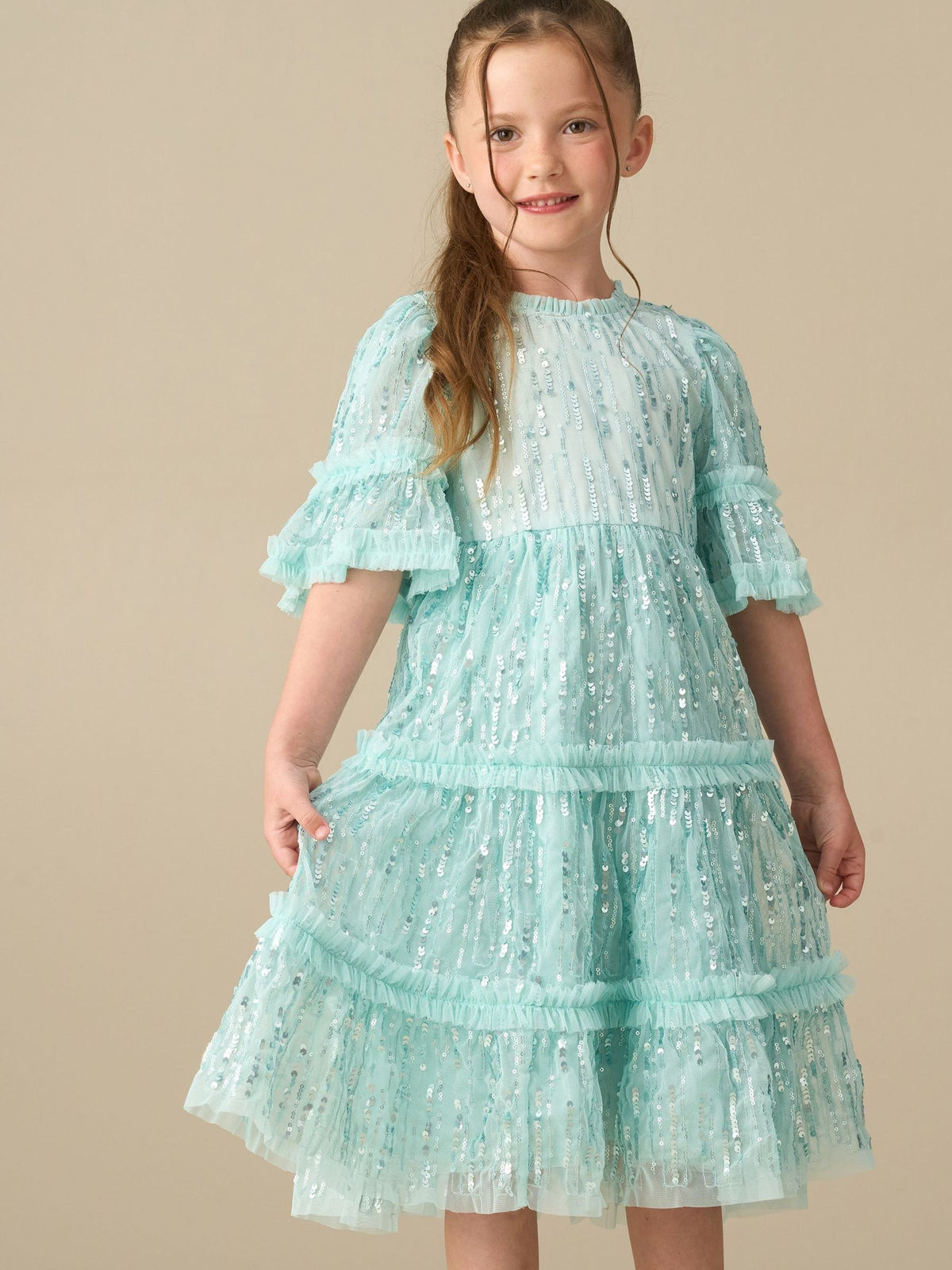 Dsiney Kidz - Angel & Rocket Green Penny Sequin Dress image 1