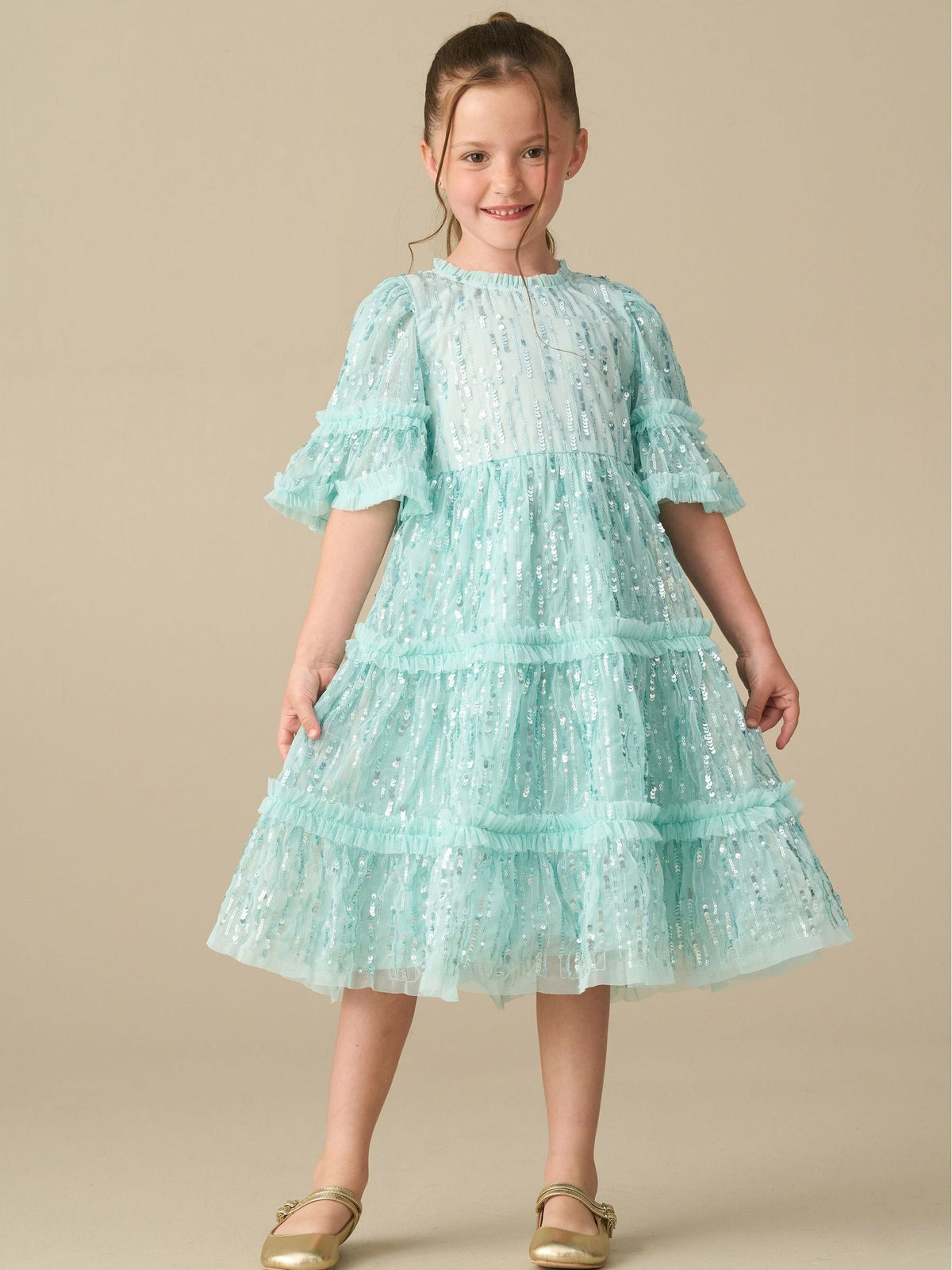 Dsiney Kidz - Angel & Rocket Green Penny Sequin Dress image 5