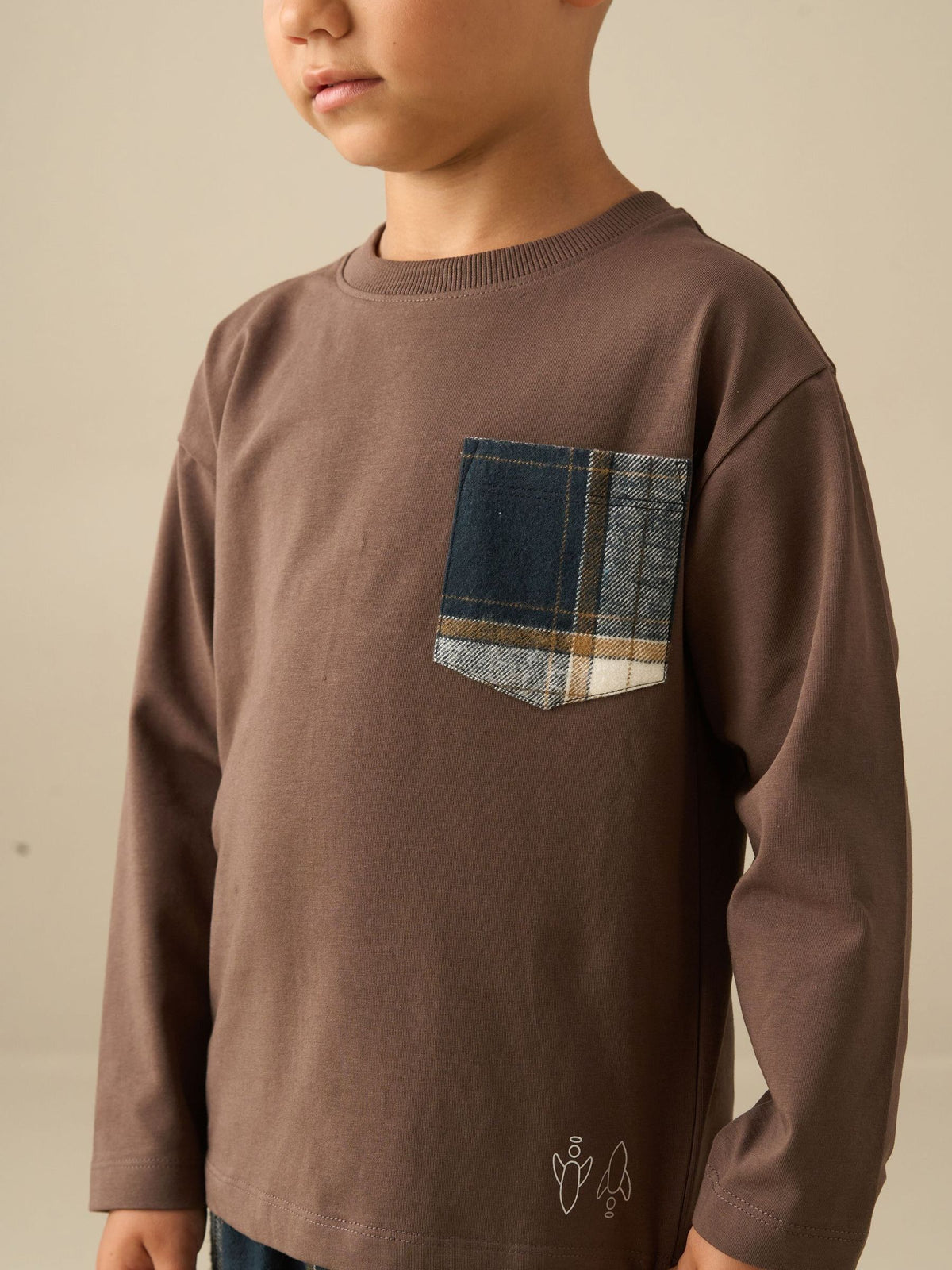 Angel & Rocket Brown James Check Woven Bottom Pyjamas - image 2