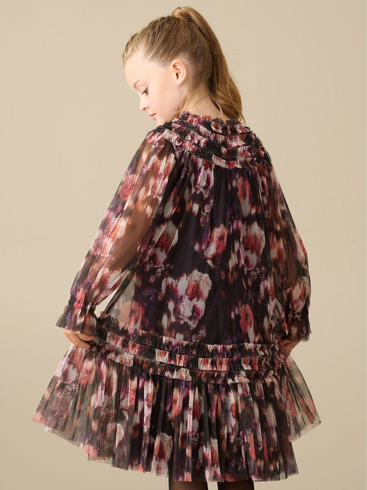 Dsiney Kidz - Angel & Rocket Pink Verity Ruffle Print Mesh Dress image 2