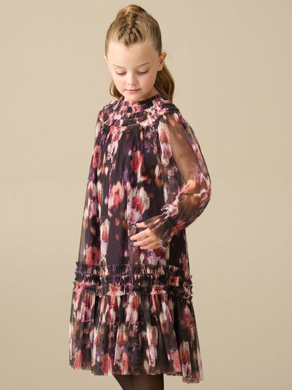Dsiney Kidz - Angel & Rocket Pink Verity Ruffle Print Mesh Dress image 4