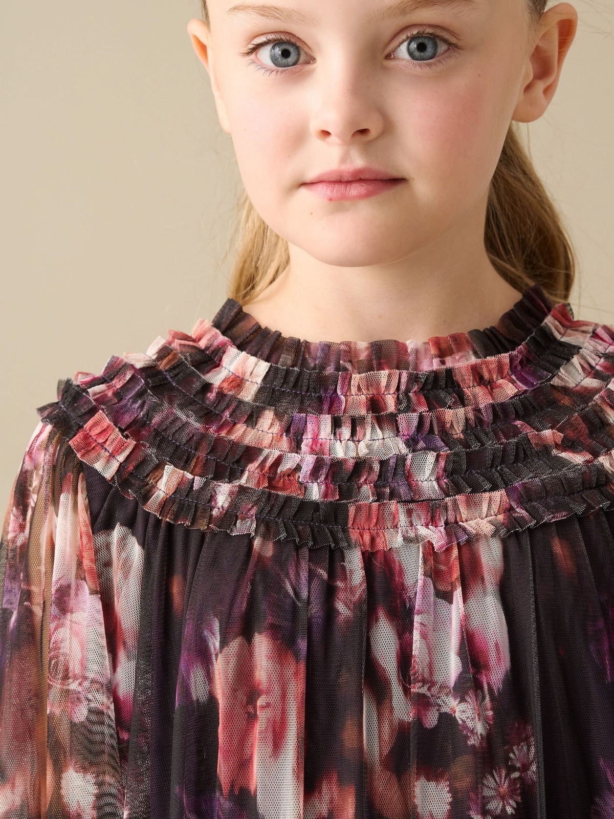 Dsiney Kidz - Angel & Rocket Pink Verity Ruffle Print Mesh Dress image 5