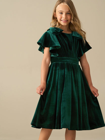 Dsiney Kidz - Angel & Rocket Green Bella Velvet Dress image 1