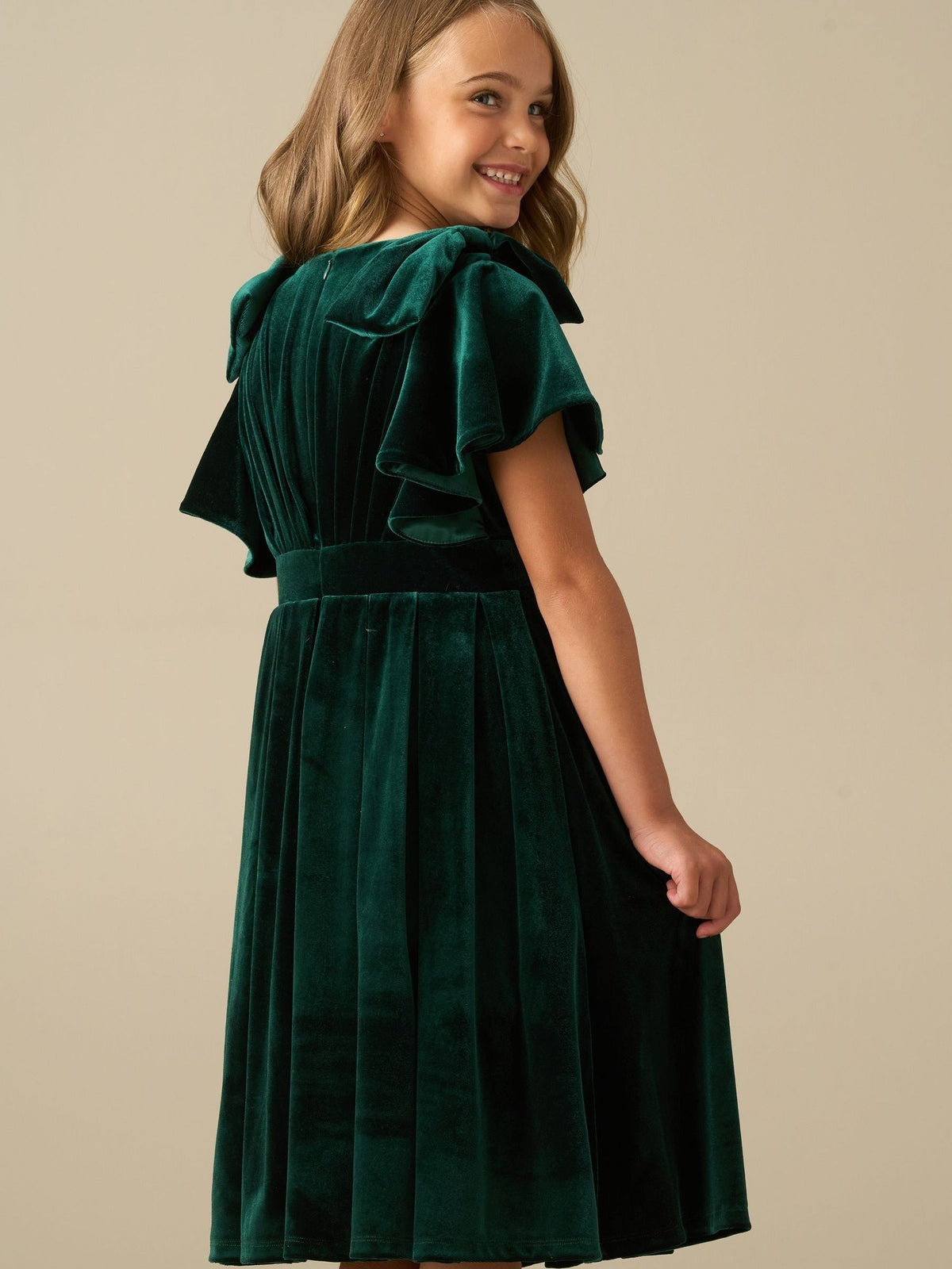 Dsiney Kidz - Angel & Rocket Green Bella Velvet Dress image 2