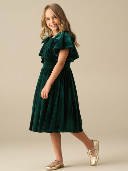 Dsiney Kidz - Angel & Rocket Green Bella Velvet Dress image 3