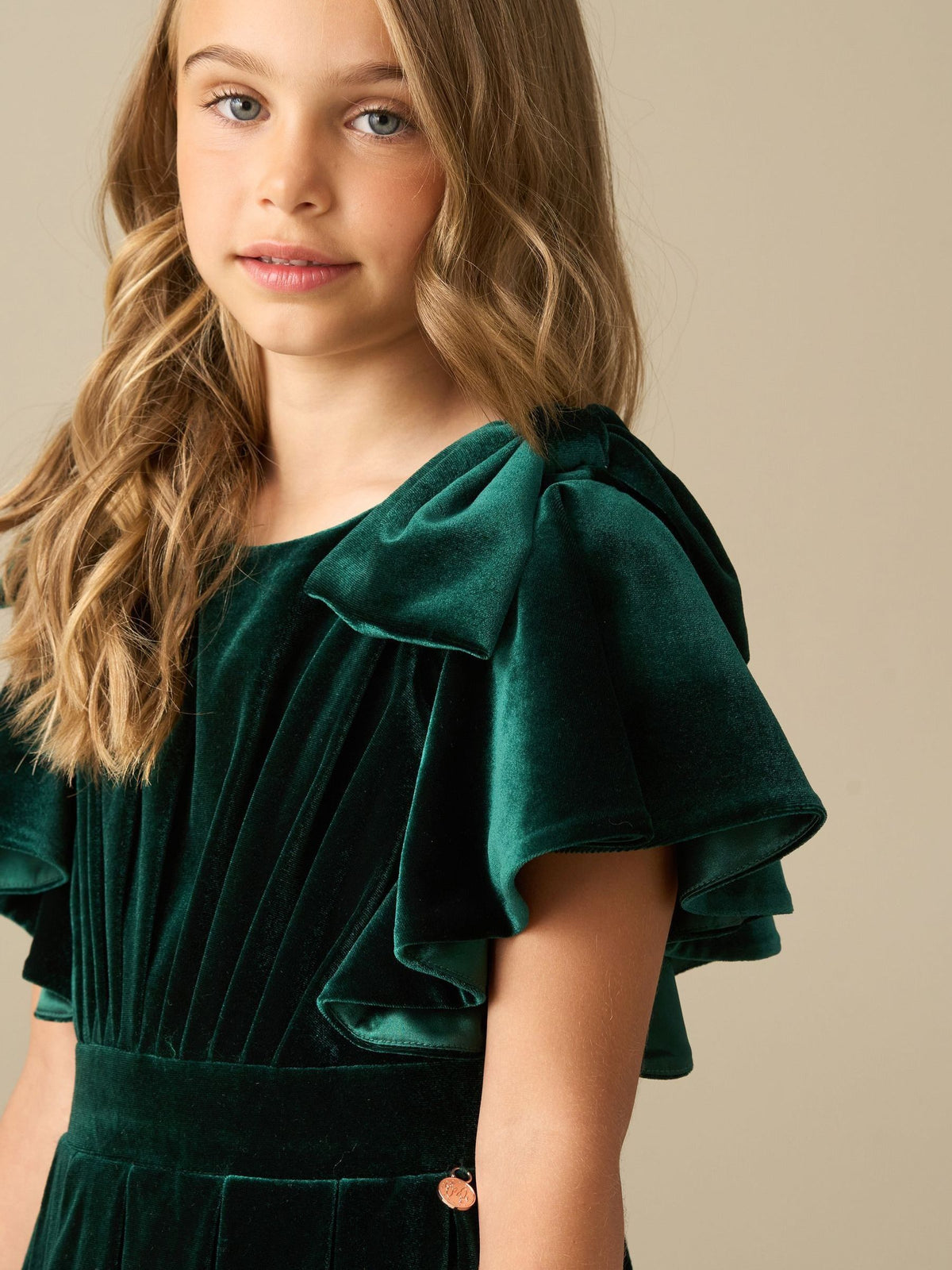 Dsiney Kidz - Angel & Rocket Green Bella Velvet Dress image 5