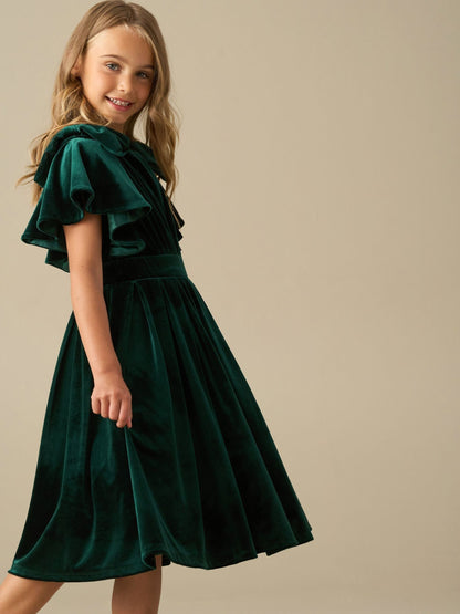 Dsiney Kidz - Angel & Rocket Green Bella Velvet Dress image 6