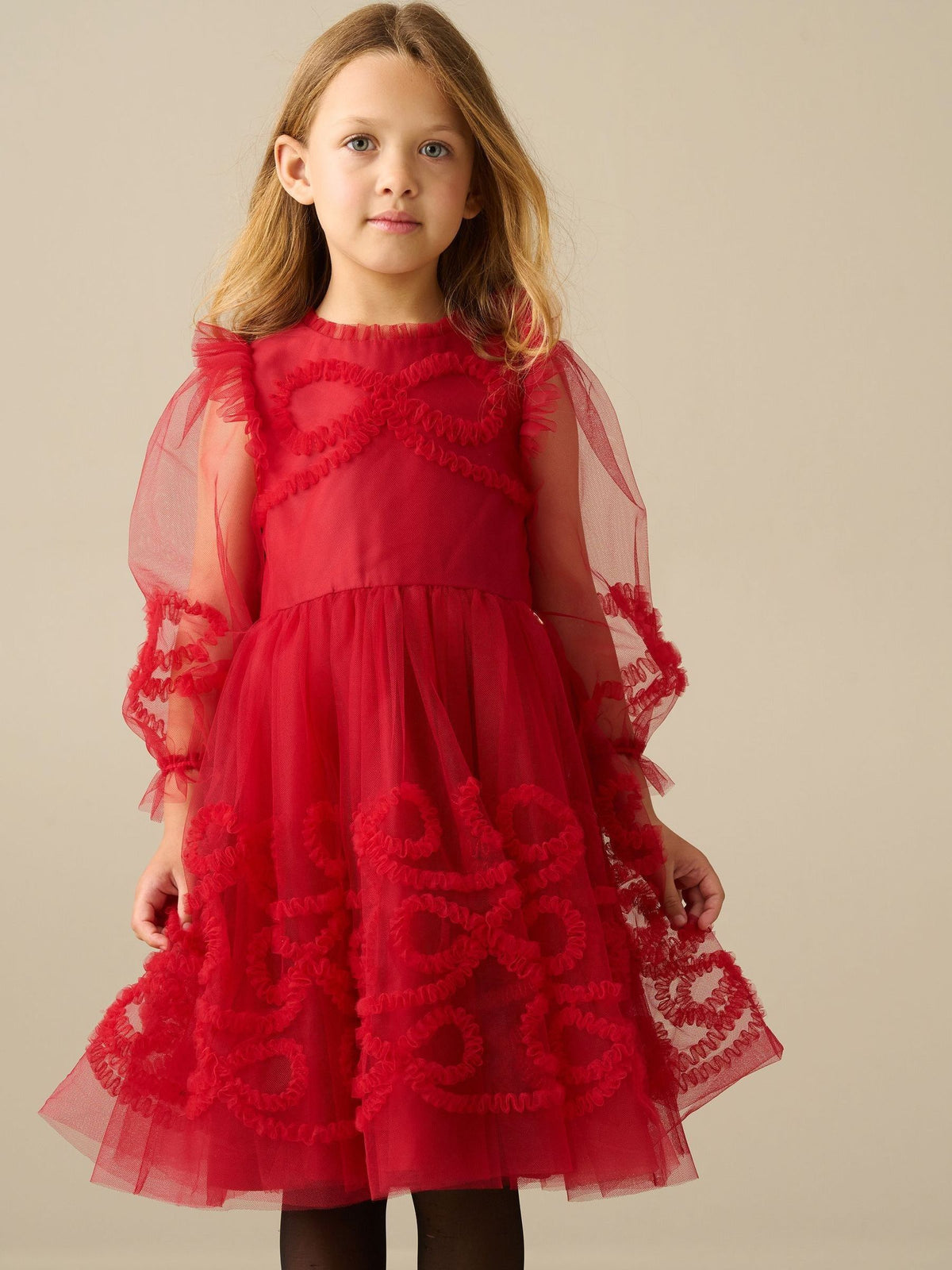 Dsiney Kidz - Angel & Rocket Red Juliette Frilled Bow Mesh Dress image 1