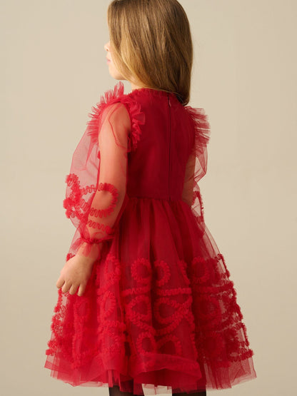 Dsiney Kidz - Angel & Rocket Red Juliette Frilled Bow Mesh Dress image 2
