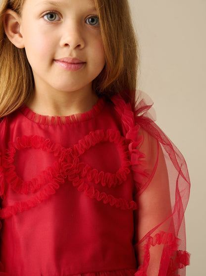 Dsiney Kidz - Angel & Rocket Red Juliette Frilled Bow Mesh Dress image 3