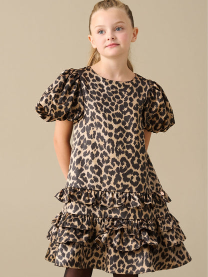 Dsiney Kidz - Angel & Rocket Brown Seren Leopard Print Layered Frill Dress image 1