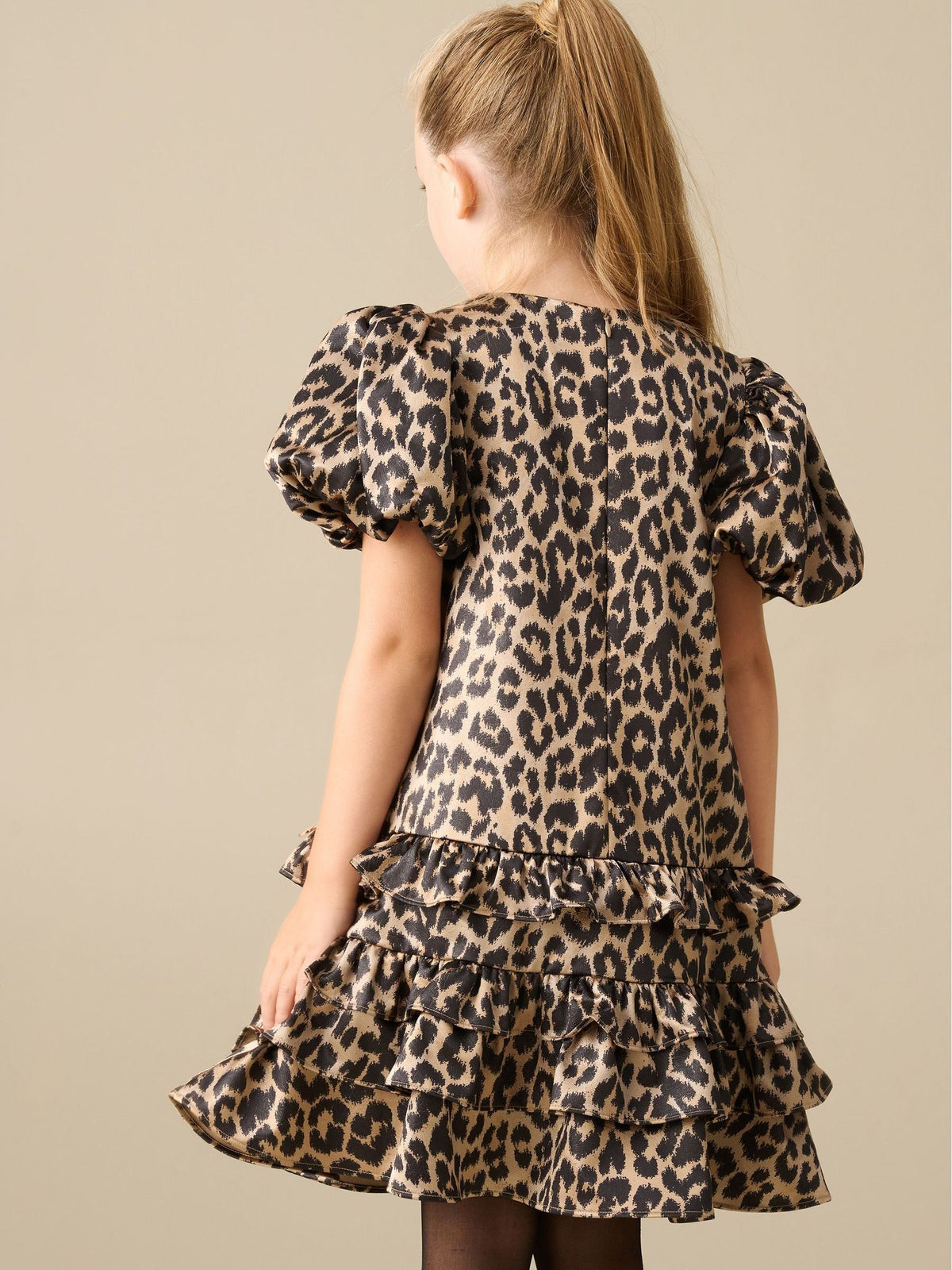 Dsiney Kidz - Angel & Rocket Brown Seren Leopard Print Layered Frill Dress image 2