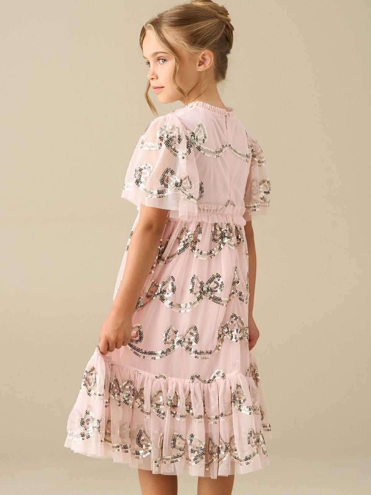 Dsiney Kidz - Angel & Rocket Pink Delta Bow Sequin Mesh Dress image 2