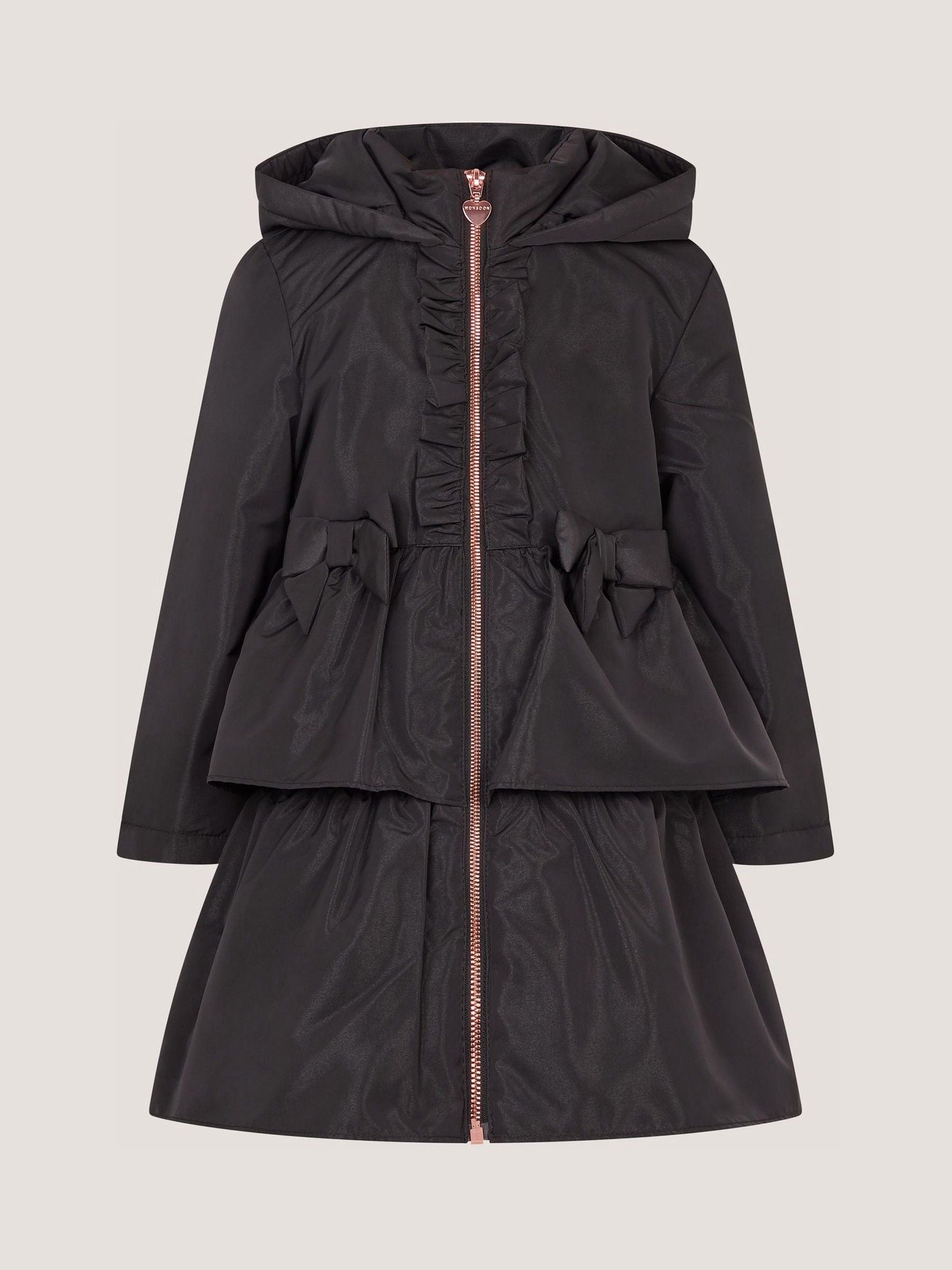 Dsiney Kidz - Monsoon Black Bow Ruffle Shower Resistant Jacket image 2