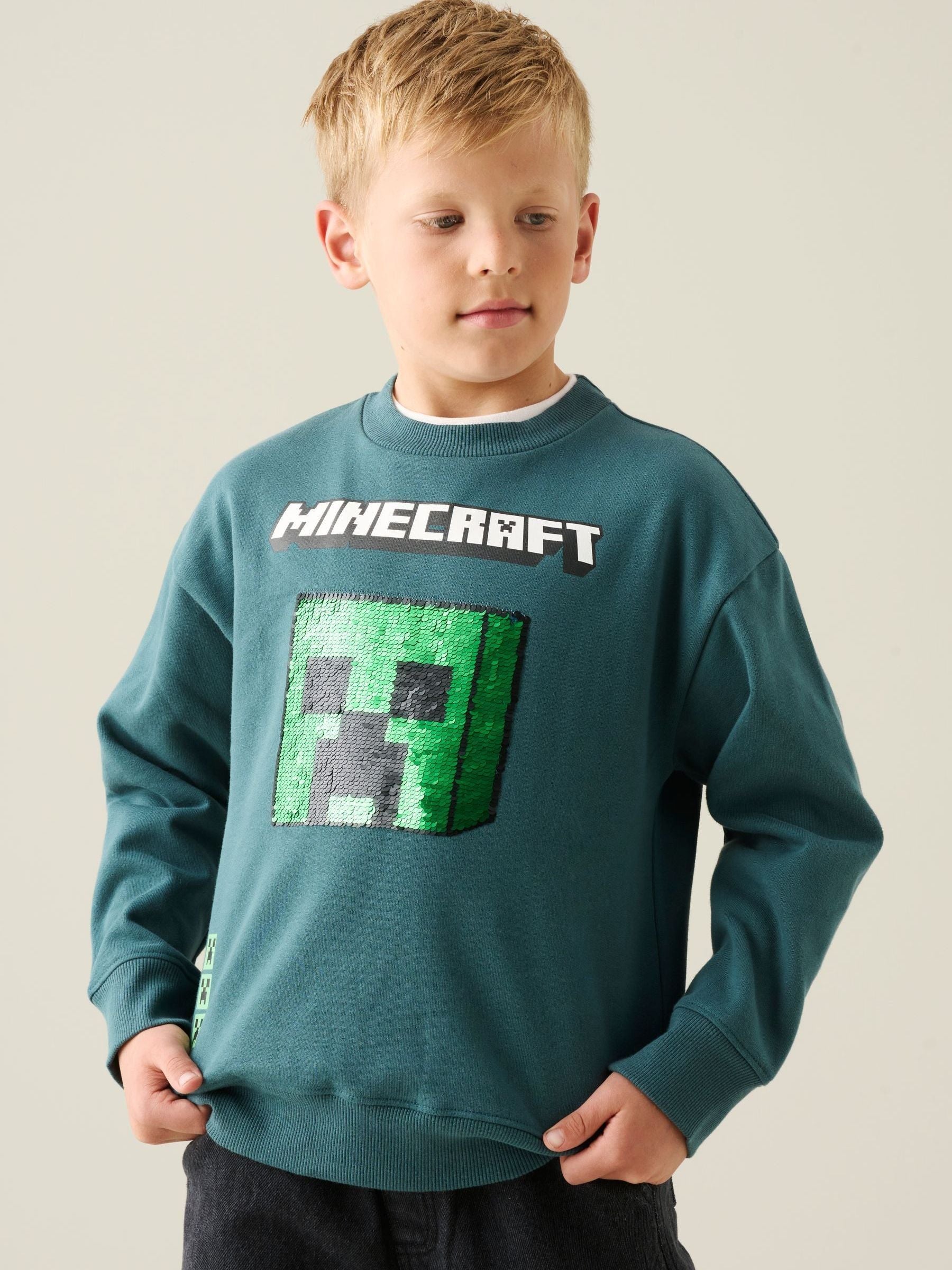 Dsiney Kidz - Angel & Rocket Green Minecraft Sweatshirt image 1
