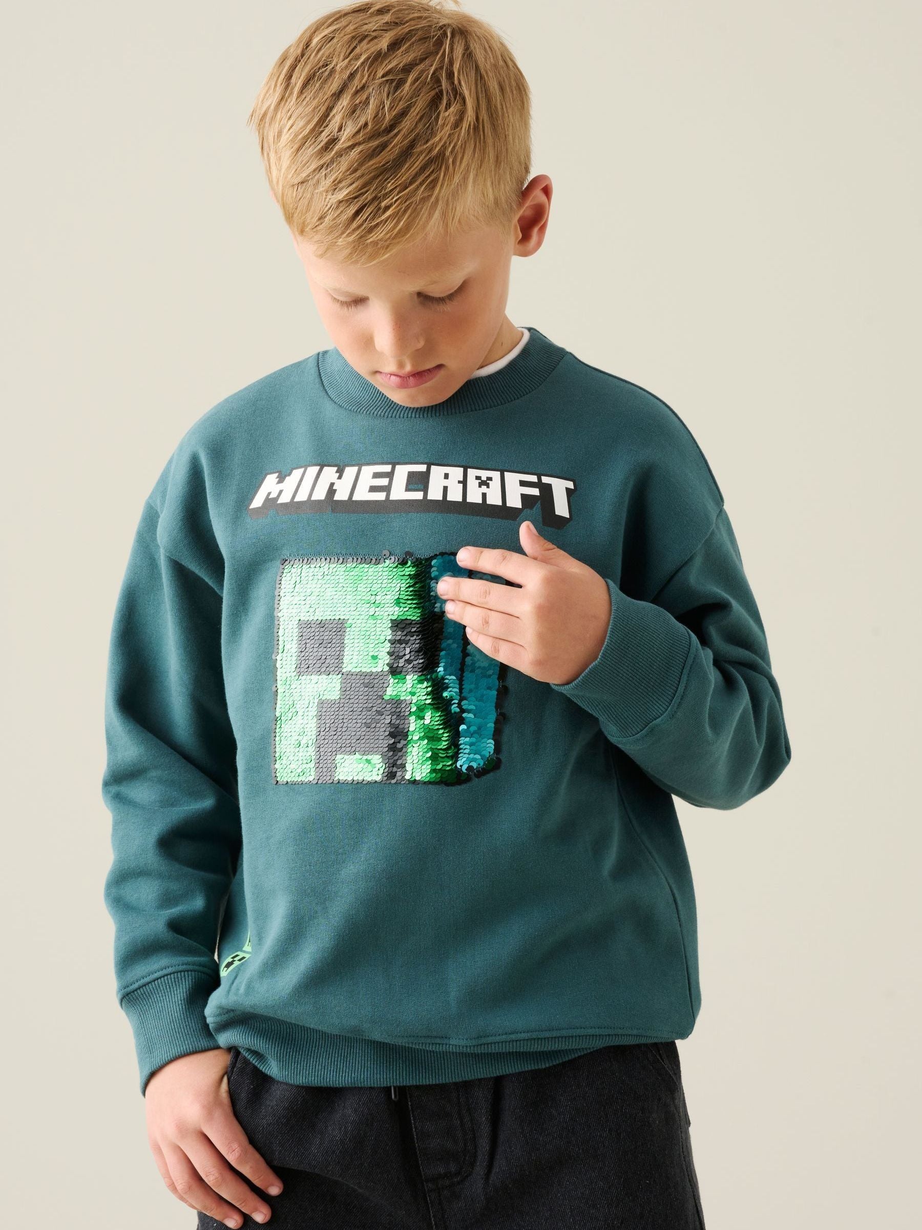 Dsiney Kidz - Angel & Rocket Green Minecraft Sweatshirt image 2